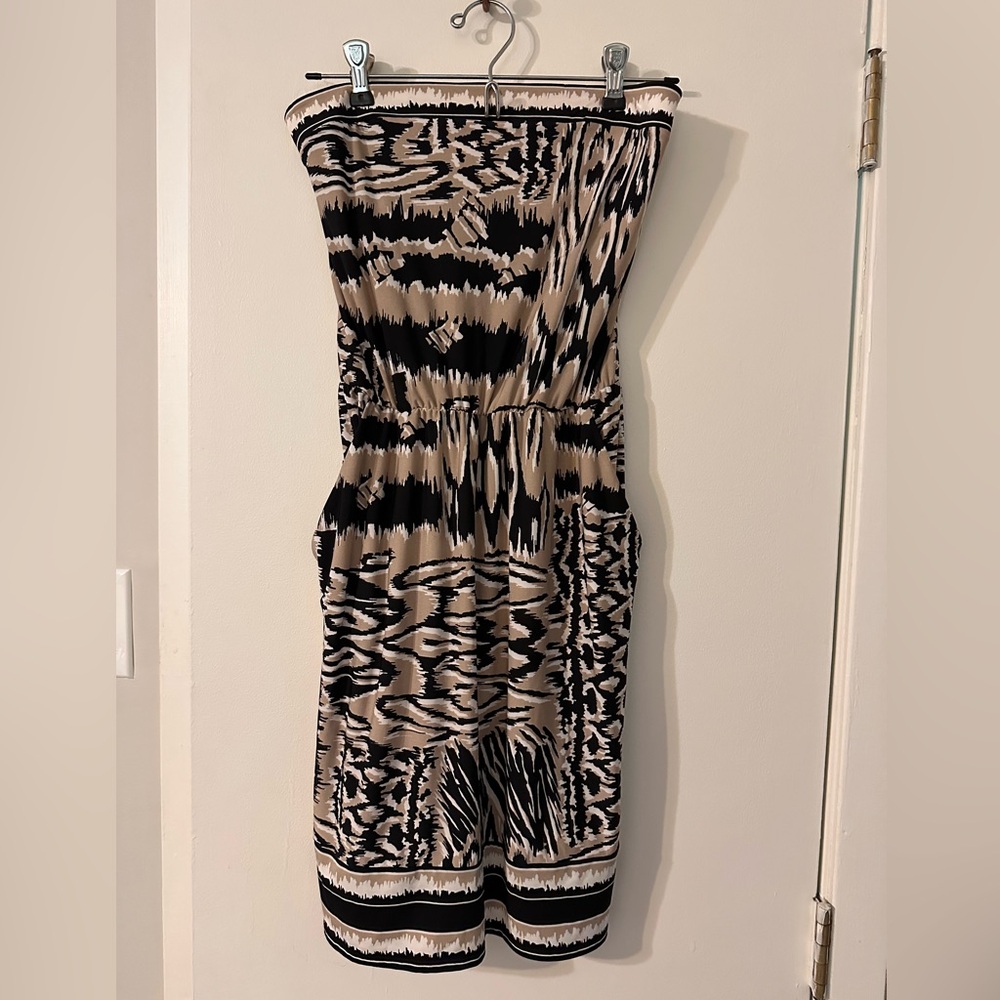 BCBGMaxzria Leopard Print Strapless Dress Size XS